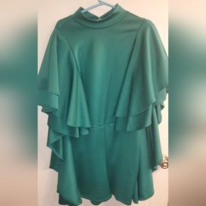 Teal Plus Shorts Romper